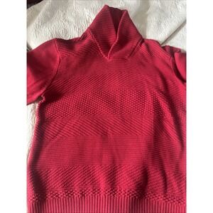 Chaps Ralph Lauren Red Size XL Chunky Cable-Knit Sweater Unisex